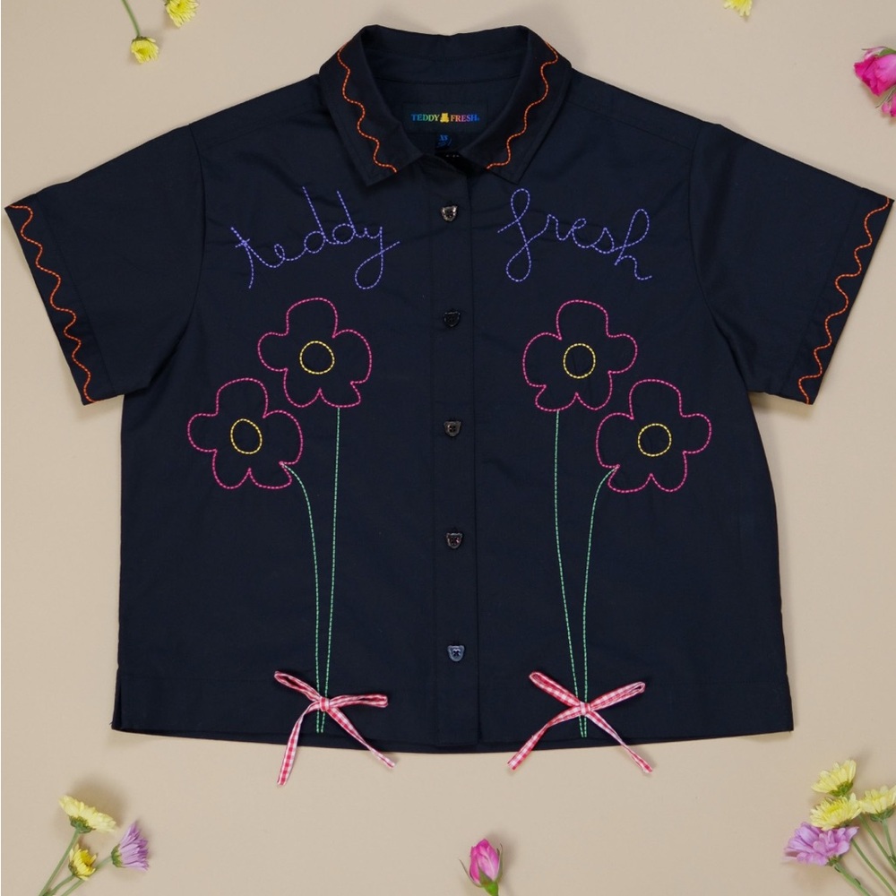 Teddy Fresh - Women’s Boquet Shirt - Black - Medium